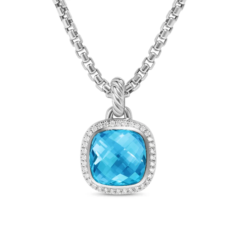 Your Dream Jewelry At Dream Prices – Shop Now Albion® Pendant in Sterling Silver with Blue Topaz and Diamonds\, 11mm