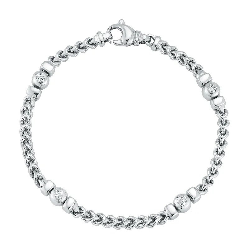 Shop Jewelry That Shines Without The High Price Diamond Bezel Station Bracelet in 14K White Gold