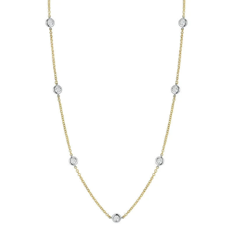 Flash Deals On Fine Jewelry – Shop Before It's Gone Diamond Bezel Station Necklace in 14K Two Tone Gold