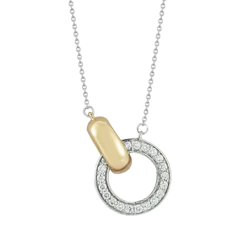 Unique Jewelry For Less – Shop The Sale Now Diamond Circle Necklace in 14K Two Tone Gold
