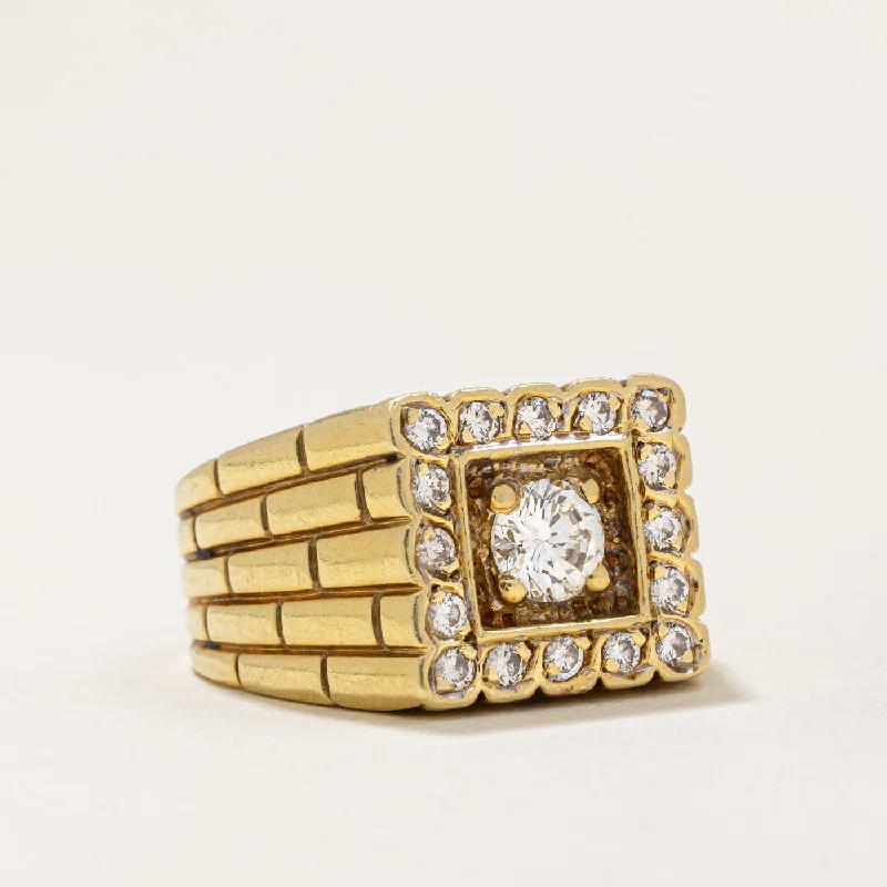 Affordable Gold-Plated Jewelry For Modern Fashion Diamond Cocktail Ring | 0.90ctw | SZ 9 |