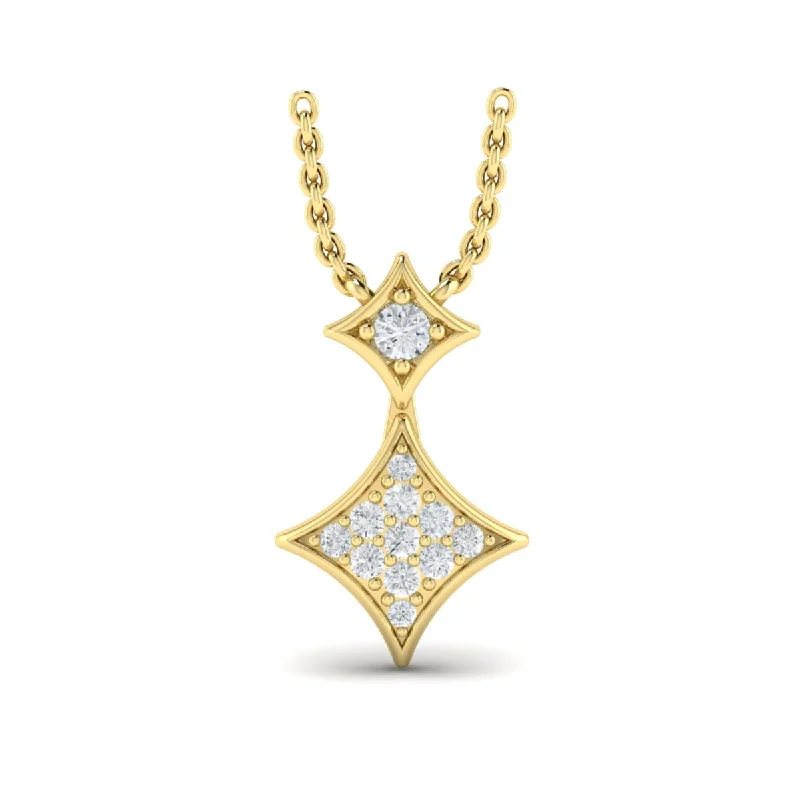 Shop Fine Jewelry With Amazing Deals Diamond Double Drop Necklace in 14K Yellow Gold