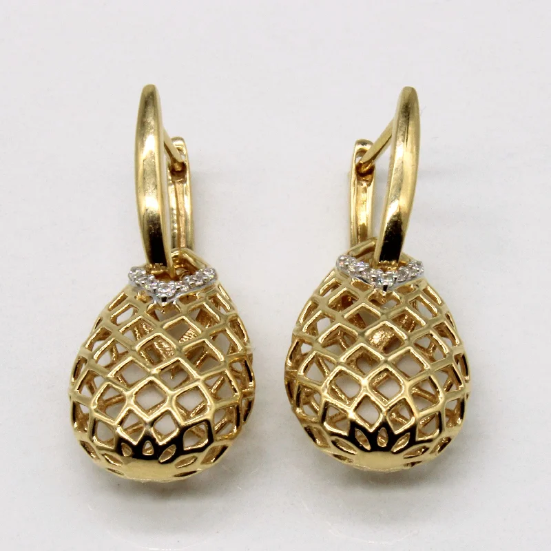 Handcrafted Jewelry Sale – Unique Designs At Low Prices Diamond Drop Bulb Hoop Earrings | 0.14ctw |