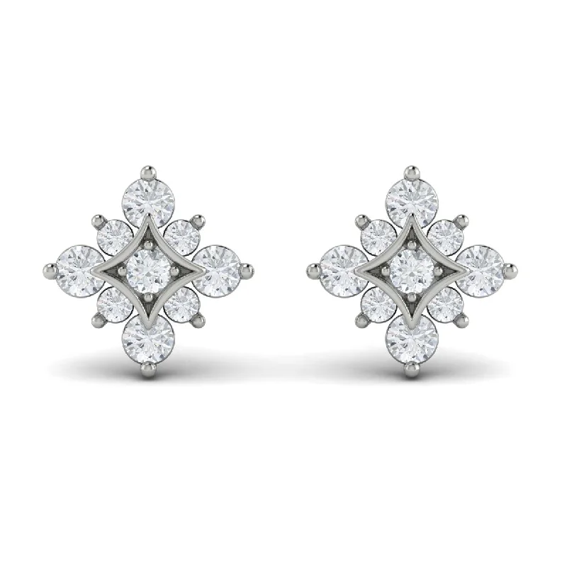 Don't Miss These Dazzling Jewelry Discounts Diamond Halo Starburst Earrings in 14K White Gold