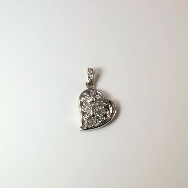 Flash Sale On Stunning Jewelry – Don't Miss Out Filigree Butterfly Heart Pendant | 0.15ctw |