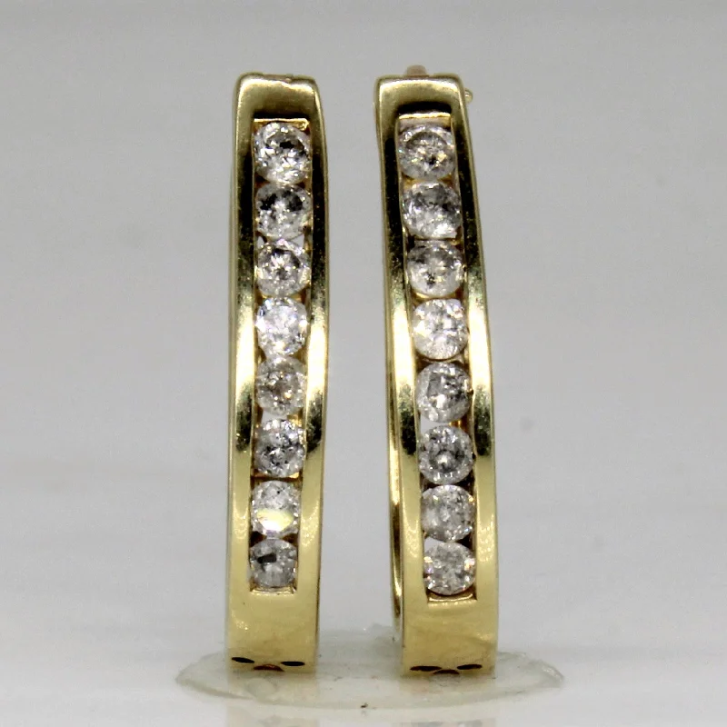 Shop Stylish Jewelry Now And Save Big Diamond Oval Hoop Earrings | 0.42ctw |