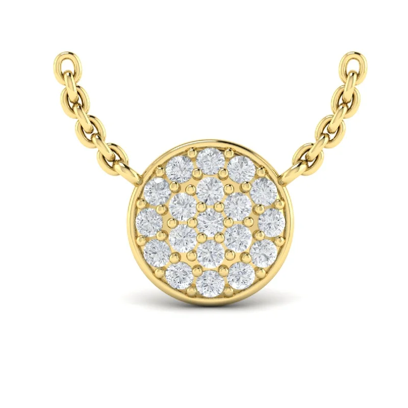 Shop Handcrafted Jewelry At Special Promotional Rates Diamond Pave Disc Necklace in 14K Yellow Gold Shop Handcrafted Jewelry At Special Promotional Rates Diamond Pave Disc Necklace in 14K Yellow Gold