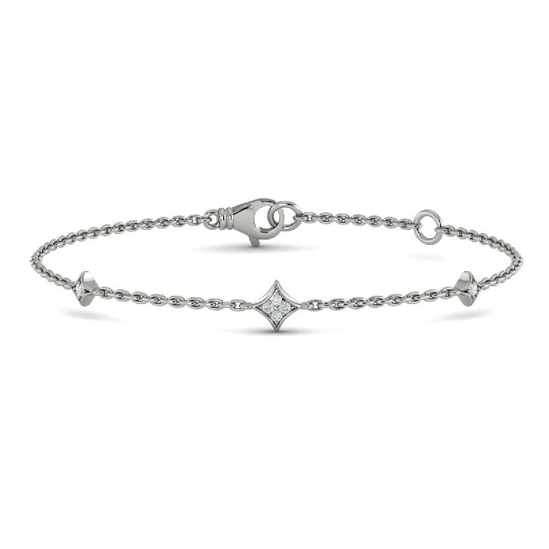 Premium Diamond Jewelry At Once-In-A-Lifetime Discounts Diamond Station Bracelet in 14K White Gold Premium Diamond Jewelry At Once-In-A-Lifetime Discounts Diamond Station Bracelet in 14K White Gold