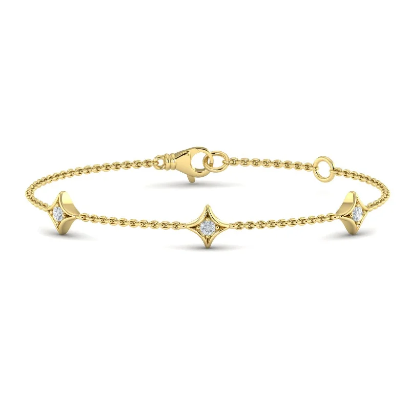 Stunning Jewelry Pieces At The Lowest Prices Ever Diamond Station Bracelet in 14K Yellow Gold Stunning Jewelry Pieces At The Lowest Prices Ever Diamond Station Bracelet in 14K Yellow Gold