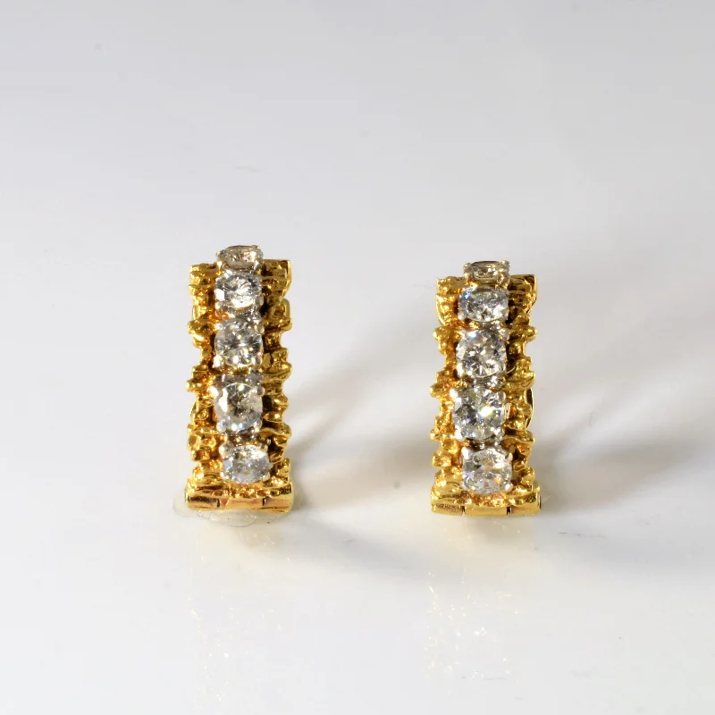 Sparkle On A Budget – Fine Jewelry For Less Textured Diamond Hoop Earrings | 2.22ctw |