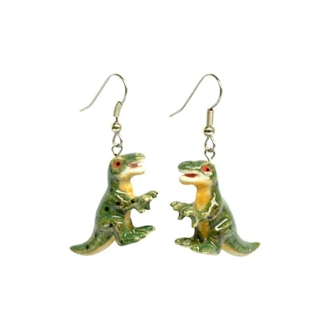 Get The Jewelry You Love At A Price You Love T-Rex Dinosaur Porcelain Earrings