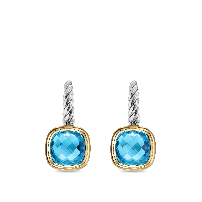 Personalized Jewelry Sale – Unique Gifts At Low Prices Albion® Drop Earrings in Sterling Silver with 18K Yellow Gold and Blue Topaz\, 10mm Personalized Jewelry Sale – Unique Gifts At Low Prices Albion® Drop Earrings in Sterling Silver with 18K Yellow Gold and Blue Topaz\, 10mm