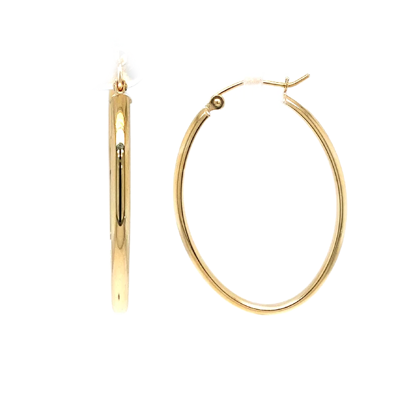 Limited-Time Offer On Premium Jewelry Collections 14K Yellow Gold Oval Hoop Earring Limited-Time Offer On Premium Jewelry Collections 14K Yellow Gold Oval Hoop Earring