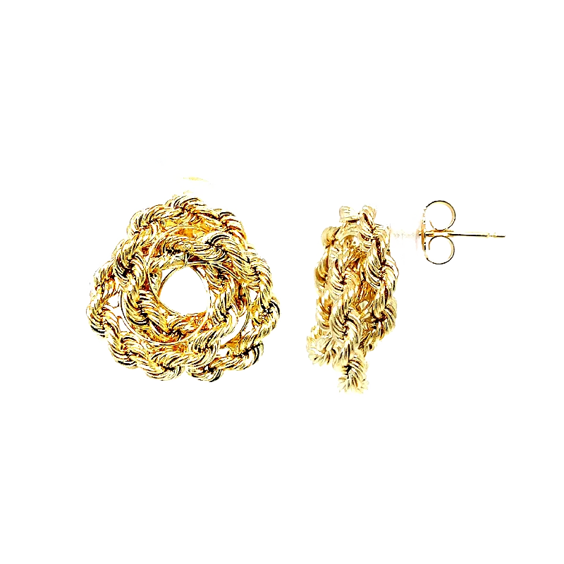 Jewelry Clearance – Final Chance To Save Big 14K Yellow Gold Rope Chain Earrings