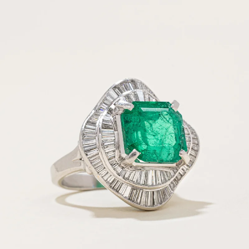 The Ultimate Jewelry Sale – Shop Premium Styles Emerald & Diamond Cocktail Ring | 4.95ct, 1.50ctw | SZ 4 |