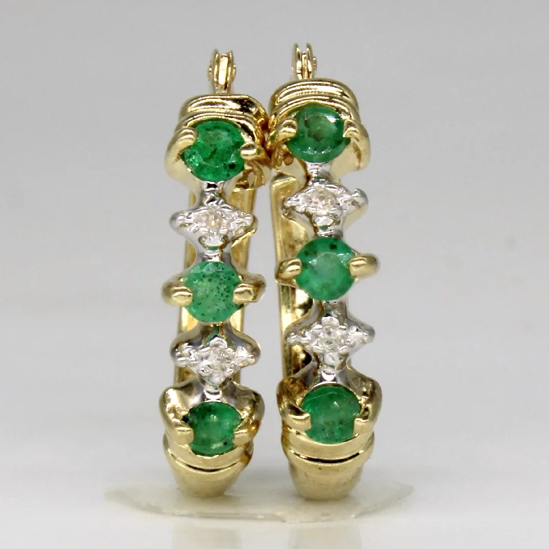 Best Jewelry Sale Prices – Limited-Time Offer Emerald & Diamond Hoop Earrings | 0.24ctw, 0.02ctw |