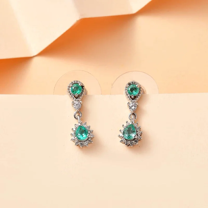 Sparkle More For Less – Jewelry Sale Happening Now Emerald Rain Drop Earrings