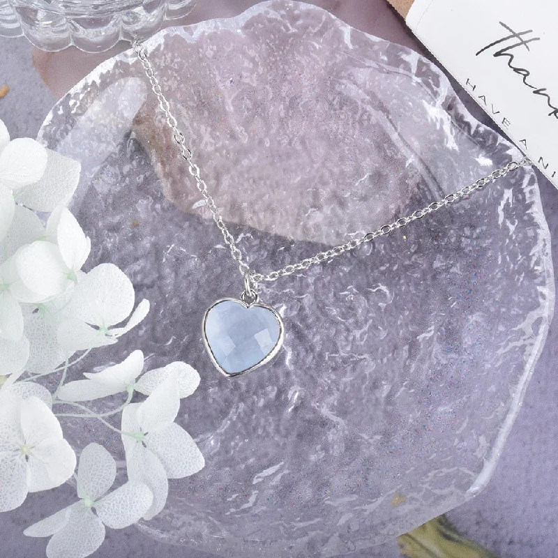 Exclusive Jewelry Sale – Shine For Less Faceted Aquamarine Heart Pendant