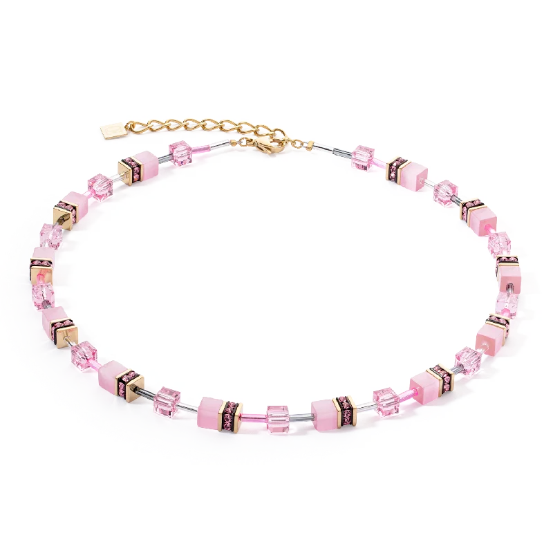 Last Chance To Grab Your Favorite Jewelry At A Discount GeoCUBE® Iconic Mono Gold necklace pink