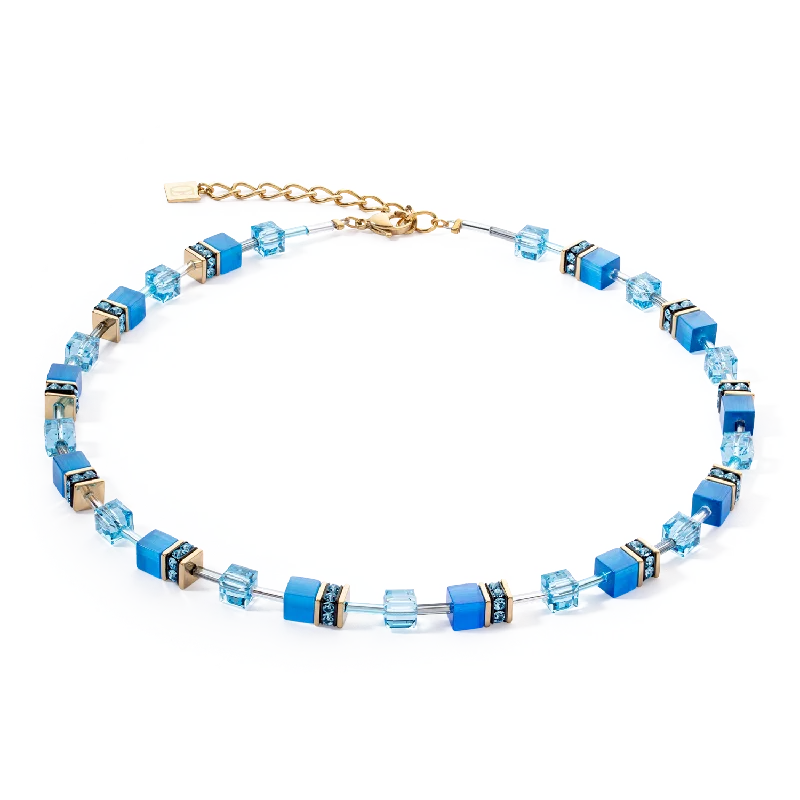 Shop Stylish Jewelry Now And Save Big GeoCUBE® Iconic Mono Gold necklace turquoise