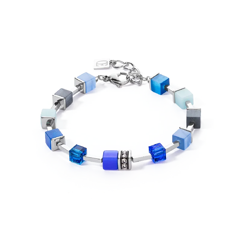 Dainty Floral Jewelry For Feminine Elegance GeoCUBE® Iconic Pure Bracelet Blue