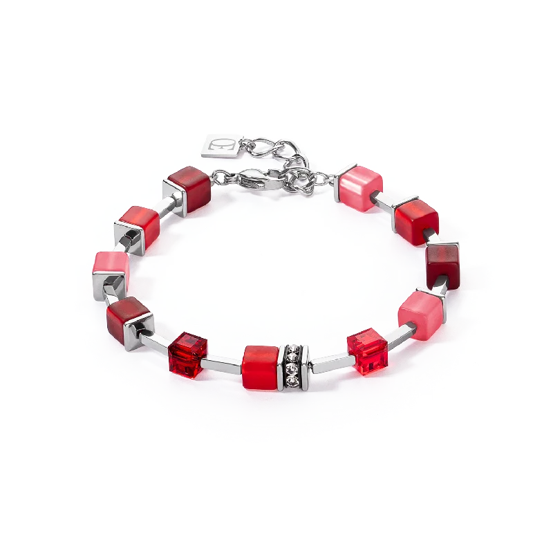 Modern Statement Jewelry For Bold Styling GeoCUBE® Iconic Pure Bracelet Red