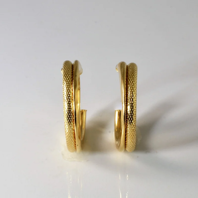 Flash Deals On Fine Jewelry – Shop Before It's Gone Dual Textured Hoop Earrings |