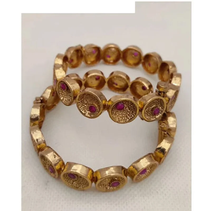 Grab Stylish Jewelry Before The Sale Ends Jewel Addiction Gold Plated Pota Stone Openable Bangles Set Grab Stylish Jewelry Before The Sale Ends Jewel Addiction Gold Plated Pota Stone Openable Bangles Set