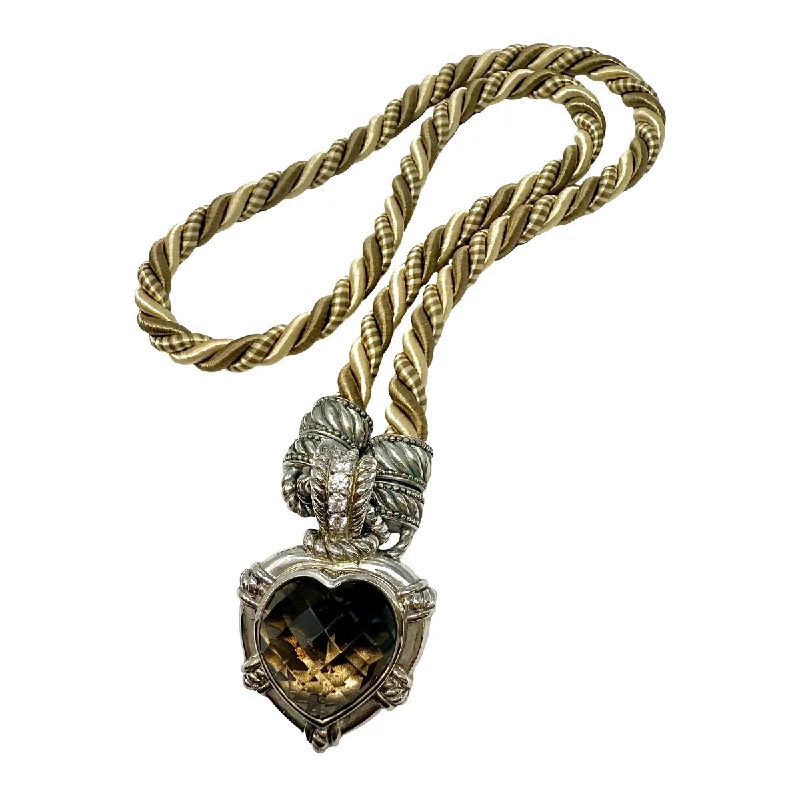 Luxury Jewelry Clearance – Shop Premium Styles Now Judith Ripka Braided Cord Necklace with Citrine Heart Pendant