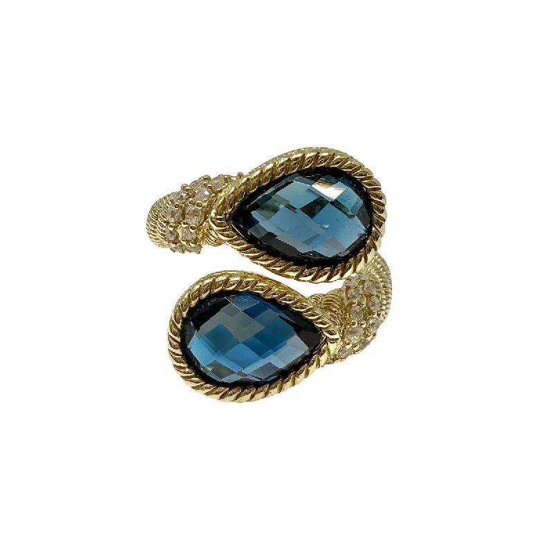 Last Chance To Shop High-End Jewelry At Markdown Prices Judith Ripka Vermeil Bypass Ring with Topaz Last Chance To Shop High-End Jewelry At Markdown Prices Judith Ripka Vermeil Bypass Ring with Topaz