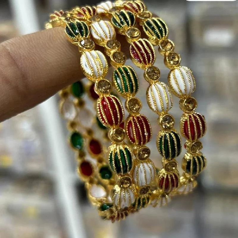 Grab Your Dream Jewelry At The Lowest Prices Kavita Art Gold Plated Austrian Stone And Meenakari Bangles Set Grab Your Dream Jewelry At The Lowest Prices Kavita Art Gold Plated Austrian Stone And Meenakari Bangles Set