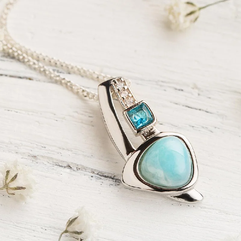 Timeless Elegance Now At Special Discounts Larimar Trinity Necklace
