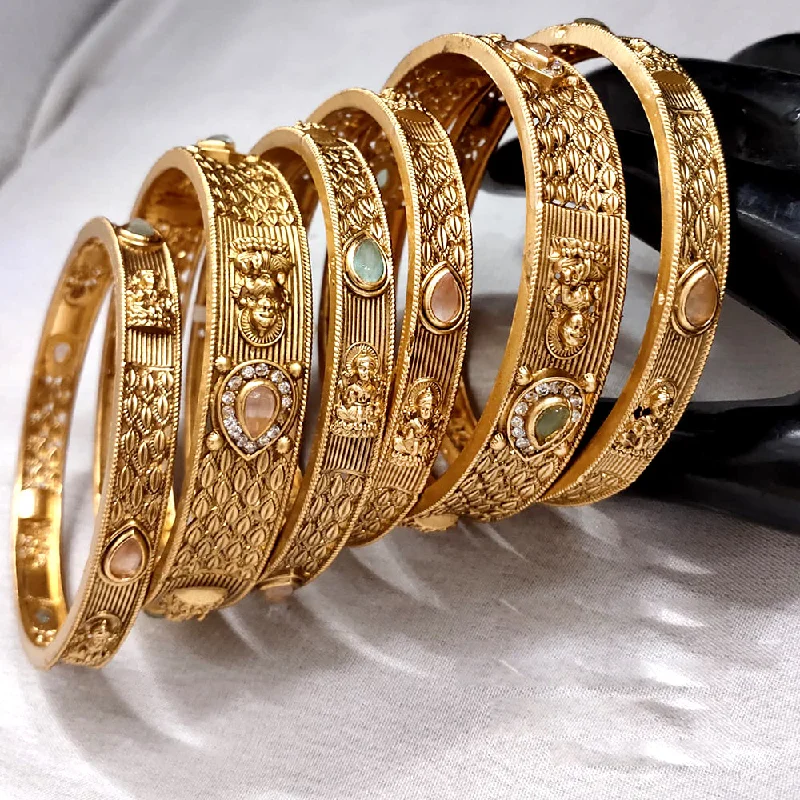 Special Jewelry Deals – Upgrade Your Collection Lucentarts Jewellery Gold Plated Kundan Stone Bangles Set Special Jewelry Deals – Upgrade Your Collection Lucentarts Jewellery Gold Plated Kundan Stone Bangles Set