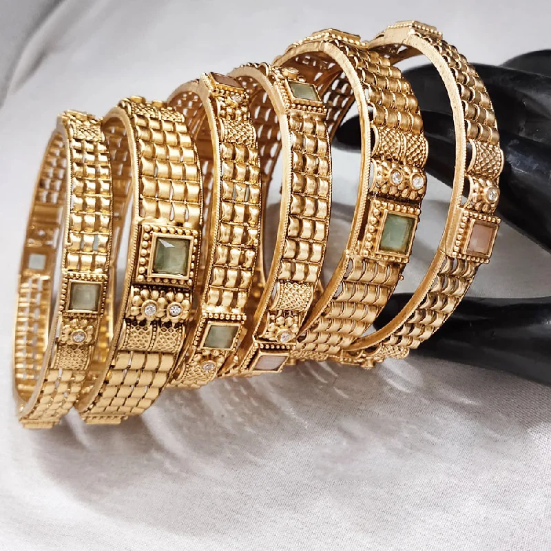 Shop Stylish Jewelry Now And Save Big Lucentarts Jewellery Gold Plated Crystal Stone Bangles Set Shop Stylish Jewelry Now And Save Big Lucentarts Jewellery Gold Plated Crystal Stone Bangles Set