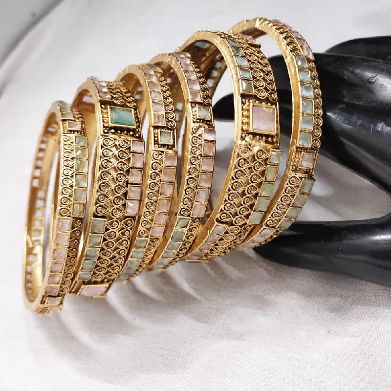Fashion-Forward Jewelry At Incredible Prices Lucentarts Jewellery Gold Plated Crystal Stone Bangles Set Fashion-Forward Jewelry At Incredible Prices Lucentarts Jewellery Gold Plated Crystal Stone Bangles Set