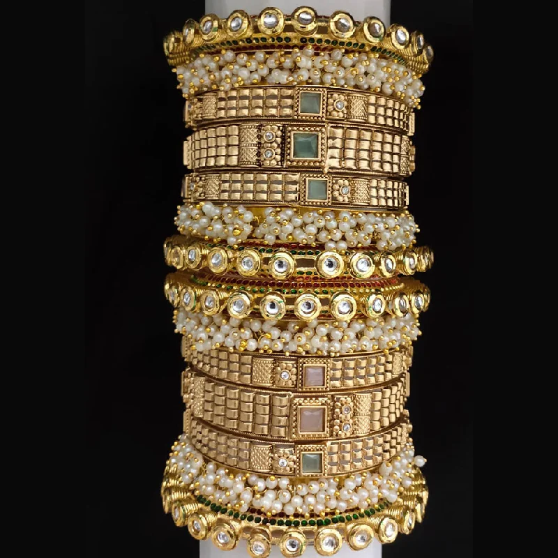Save On Luxury Jewelry Pieces – Limited-Time Offers Lucentarts Jewellery Gold Plated Kundan And Pearl Bangles Set Save On Luxury Jewelry Pieces – Limited-Time Offers Lucentarts Jewellery Gold Plated Kundan And Pearl Bangles Set