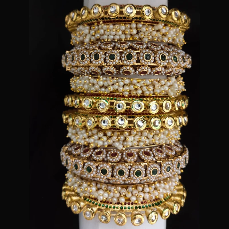 Make Every Moment Shine – Jewelry Discounts Available Lucentarts Jewellery Gold Plated Kundan And Pearl Bangles Set Make Every Moment Shine – Jewelry Discounts Available Lucentarts Jewellery Gold Plated Kundan And Pearl Bangles Set
