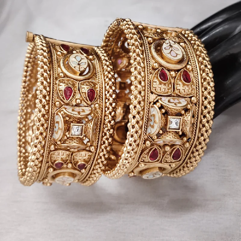 Elegant Designs, Unbeatable Discounts – Shop Jewelry Now Lucentarts Jewellery Gold Plated Kundan Openable Bangles Set Elegant Designs, Unbeatable Discounts – Shop Jewelry Now Lucentarts Jewellery Gold Plated Kundan Openable Bangles Set