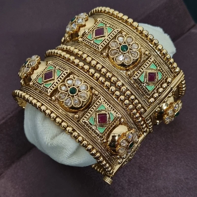 Modern Jewelry At Exclusive Discounts – Shop Today Lucentarts Jewellery Gold Plated Kundan Stone And Meenakari Openable Bangles Set Modern Jewelry At Exclusive Discounts – Shop Today Lucentarts Jewellery Gold Plated Kundan Stone And Meenakari Openable Bangles Set