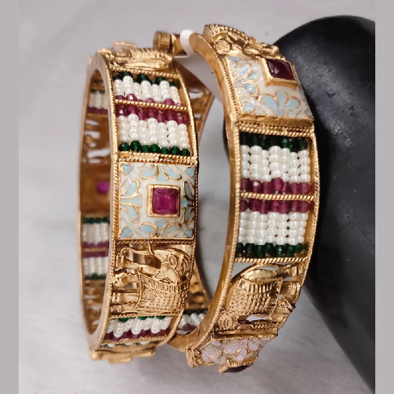 Bestselling Jewelry At Special Promotional Rates Lucentarts Jewellery Gold Plated Meenakari Bangles Set Bestselling Jewelry At Special Promotional Rates Lucentarts Jewellery Gold Plated Meenakari Bangles Set