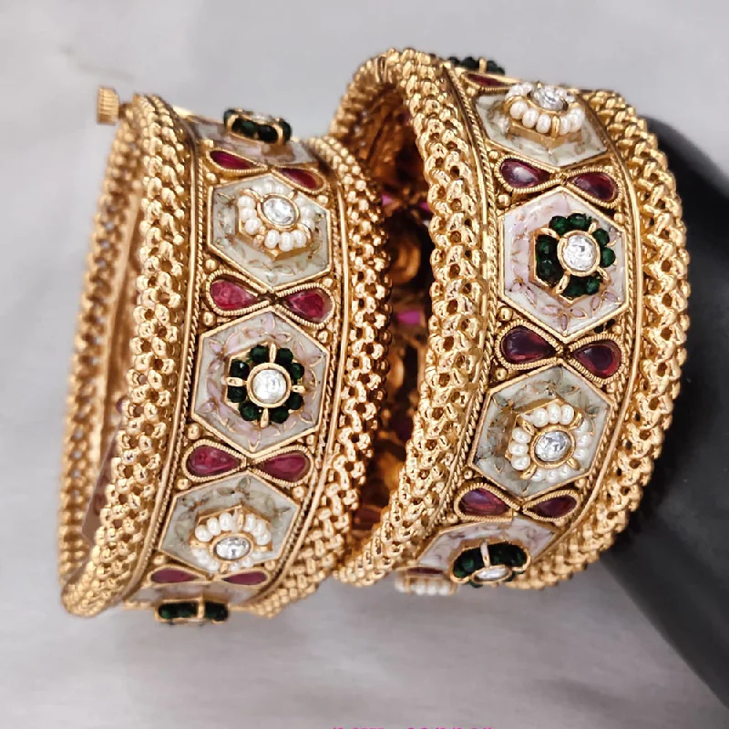 Grab Your Favorite Jewelry At The Lowest Prices Lucentarts Jewellery Gold Plated Meenakari Bangles Set Grab Your Favorite Jewelry At The Lowest Prices Lucentarts Jewellery Gold Plated Meenakari Bangles Set