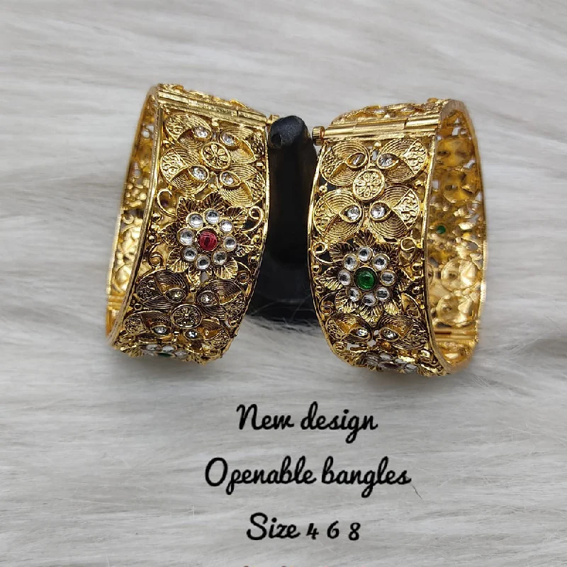 Shop Trending Jewelry With Exclusive Savings Lucentarts Jewellery Gold Plated Openable Bangle Set Shop Trending Jewelry With Exclusive Savings Lucentarts Jewellery Gold Plated Openable Bangle Set