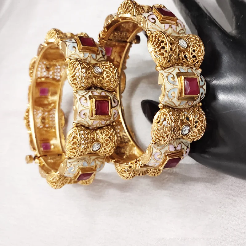Luxury Meets Affordability – Jewelry Sale Now Live Lucentarts Jewellery Gold Plated Openable Meenakari Bangles Set Luxury Meets Affordability – Jewelry Sale Now Live Lucentarts Jewellery Gold Plated Openable Meenakari Bangles Set