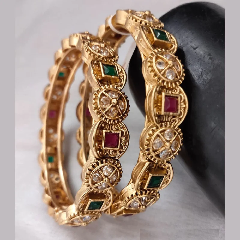 Seasonal Jewelry Deals – Elevate Your Style Lucentarts Jewellery Gold Plated Pota Stone Bangles Set Seasonal Jewelry Deals – Elevate Your Style Lucentarts Jewellery Gold Plated Pota Stone Bangles Set