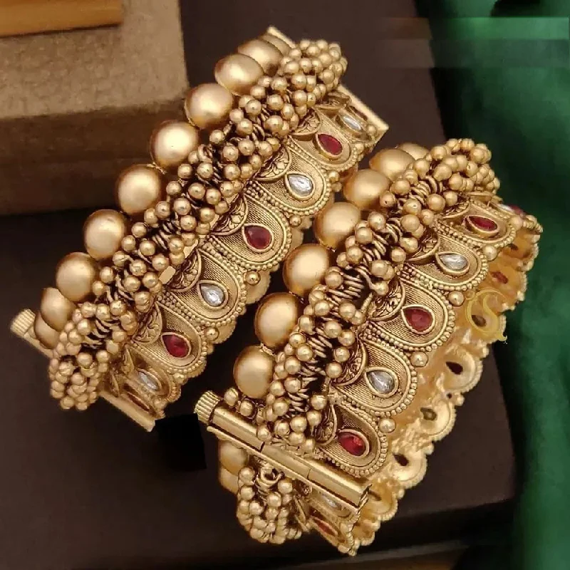 Limited-Time Offer On Premium Jewelry Collections Lucentarts Jewellery Gold Plated Pota Stone Openable Bangles Set Limited-Time Offer On Premium Jewelry Collections Lucentarts Jewellery Gold Plated Pota Stone Openable Bangles Set