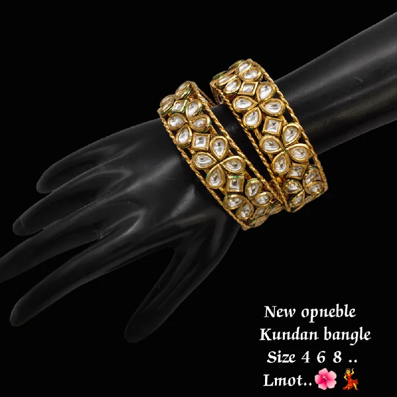 Limited-Time Jewelry Sale – Elegant Styles At Less Lucentarts Jewellery Kundan Stone Gold Plated Bangles Set Limited-Time Jewelry Sale – Elegant Styles At Less Lucentarts Jewellery Kundan Stone Gold Plated Bangles Set