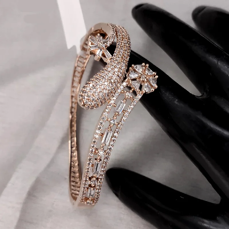 Special Sale On Handcrafted Jewelry – Shop Today Lucentarts Jewellery Rose Gold Plated AD Openable Bangle Special Sale On Handcrafted Jewelry – Shop Today Lucentarts Jewellery Rose Gold Plated AD Openable Bangle