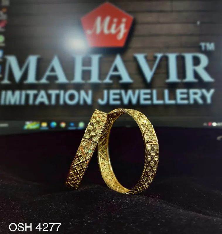 Handcrafted Beauty At Affordable Prices Mahavir Forming Gold Plated Bangle Set - OSH BANGALS 4482 Handcrafted Beauty At Affordable Prices Mahavir Forming Gold Plated Bangle Set - OSH BANGALS 4482