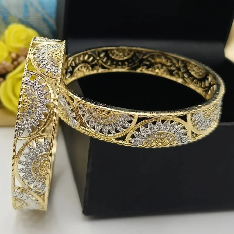 Manisha Jewellery Gold Plated Ad Stone Bangles Set