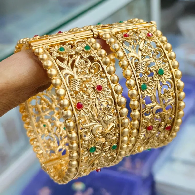 Shop Stylish Jewelry Now And Save Big Manisha Jewellery Gold Plated Pota Stone Openable Bangle Set Shop Stylish Jewelry Now And Save Big Manisha Jewellery Gold Plated Pota Stone Openable Bangle Set